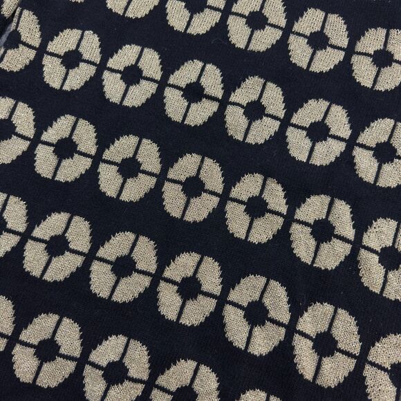 Michelle Nicole Sweater Womens Large Black Beige Geo Print Long Sleeve Crew Neck - Picture 2 of 7